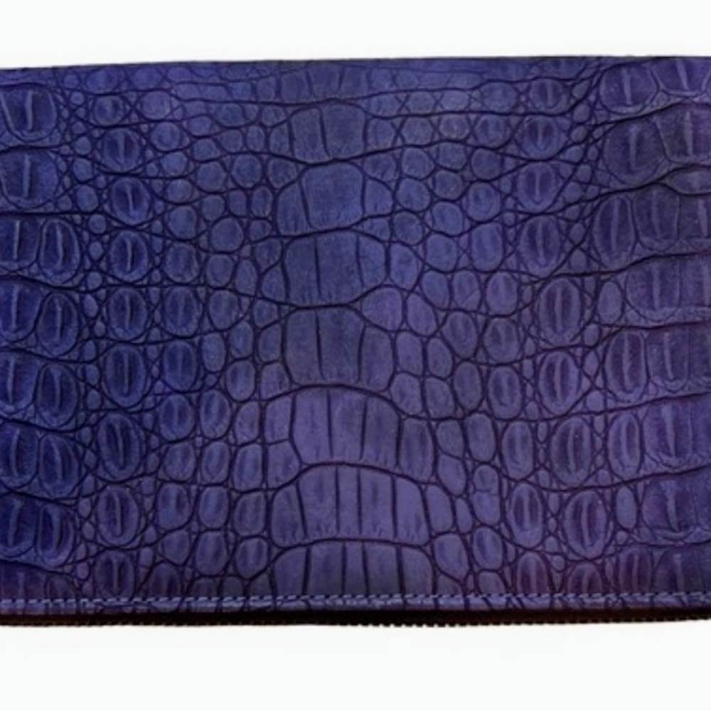 Purple Crocodile Embossed Thin Wallet